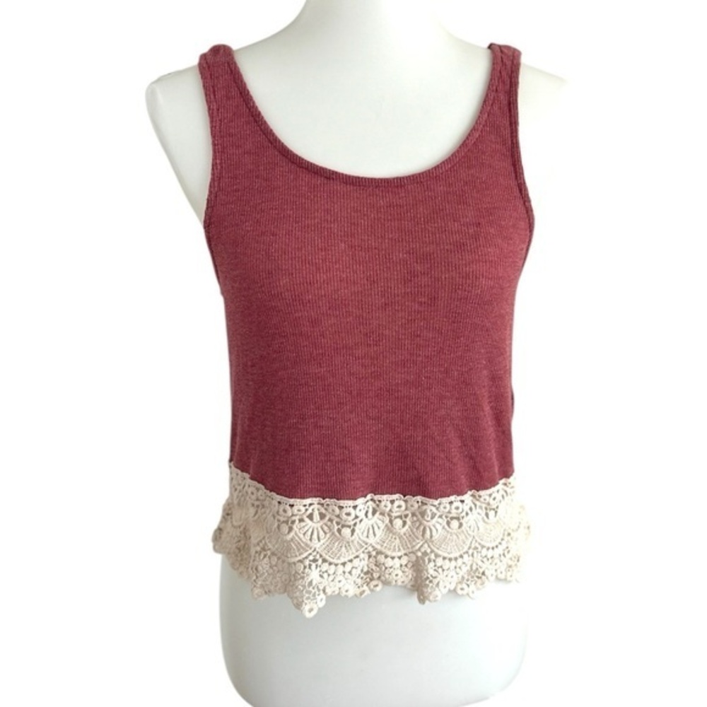 Others Follow Pink and Cream Crop Top